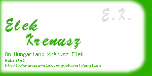 elek krenusz business card